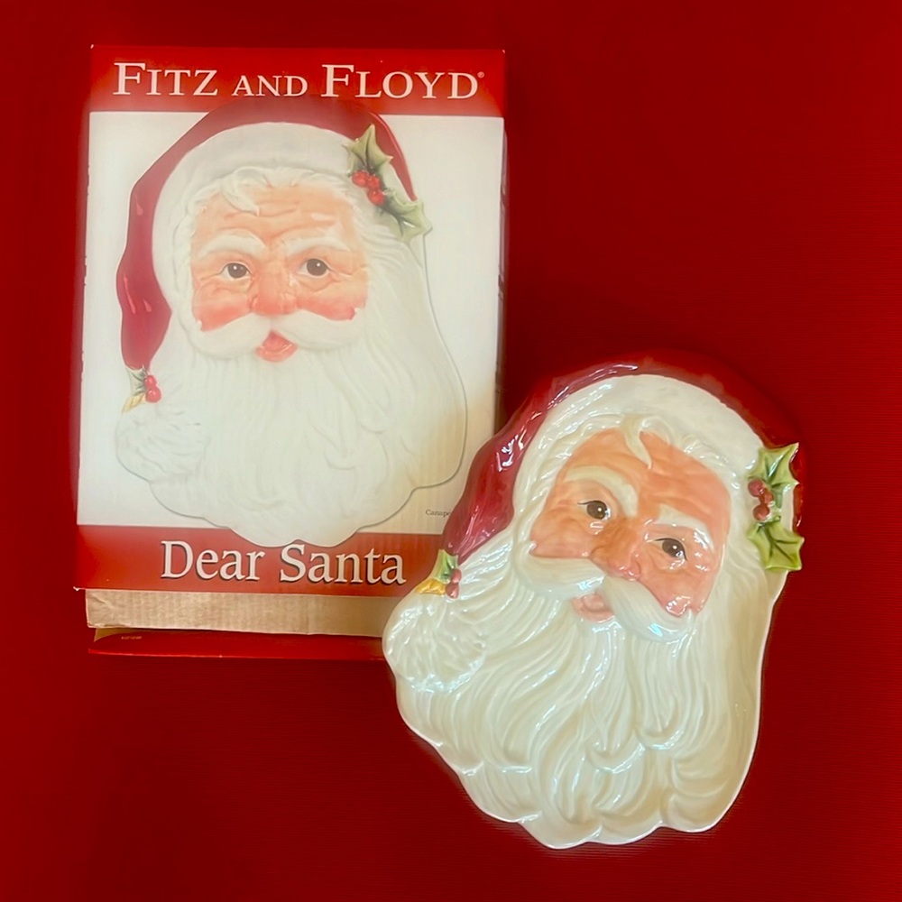 Fitz and Floyd “Dear Santa“ canapé plate/candy dish